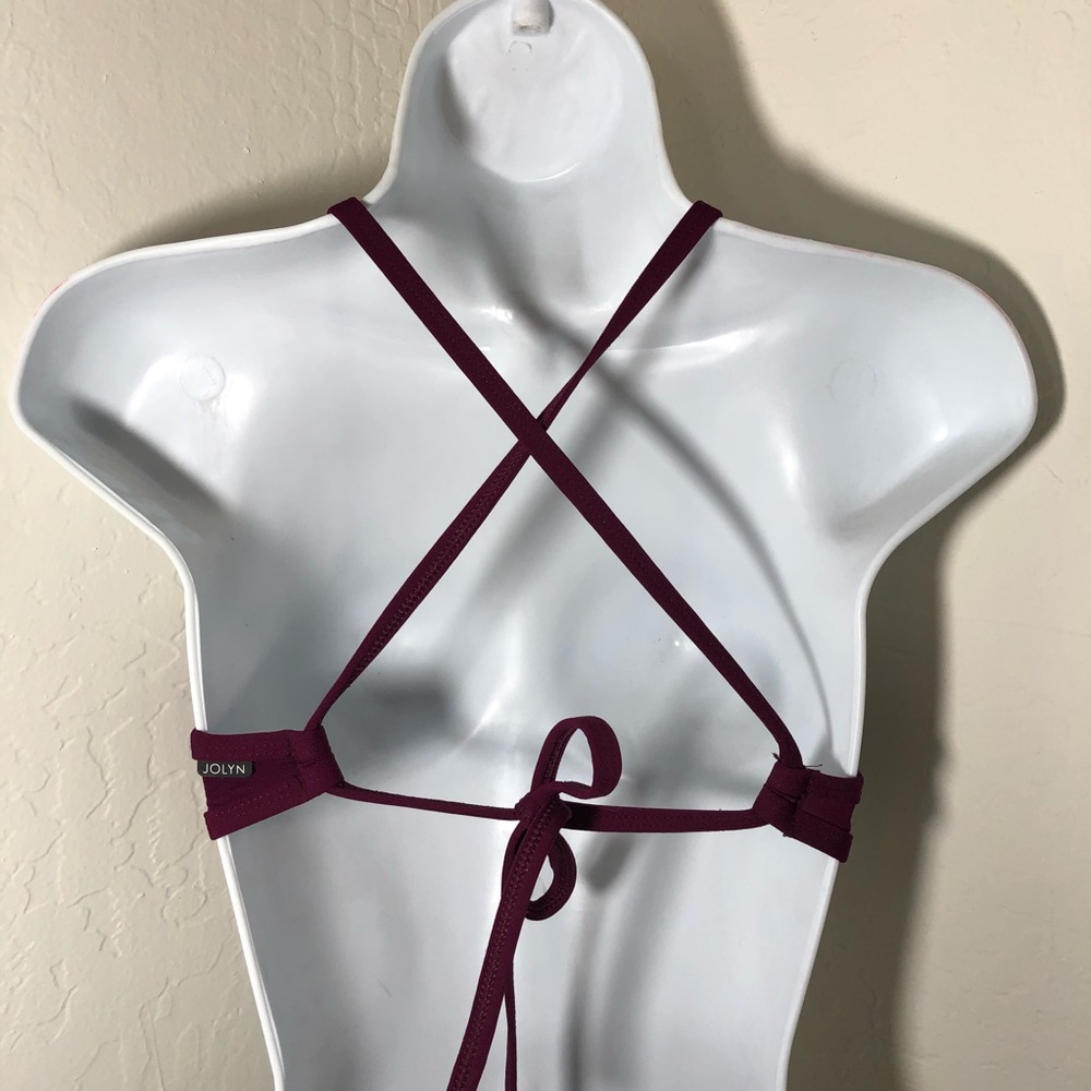 Jolyn Tomcat Bikini Top Burgundy Size S - Picture 3 of 13